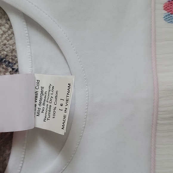 NWOT Stitchy Fish Birthday Girl Smocked Short Set, Pink Sz6 - Picture 4 of 10